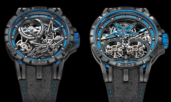 Roger Dubuis Excalibur Spider Pirelli Double tourbillon volant and Excalibur Spider Squelette Automatique