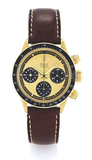 Rolex 劳力士编号 6263 Gold Daytona Paul Newman柠檬色表盘和图形原型表 